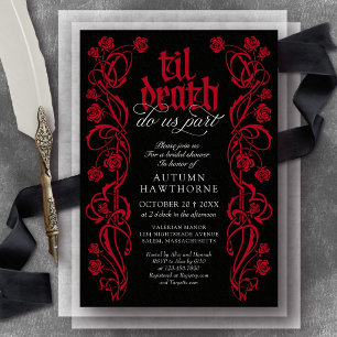 Gothic Til Death Bridal Shower Invitation