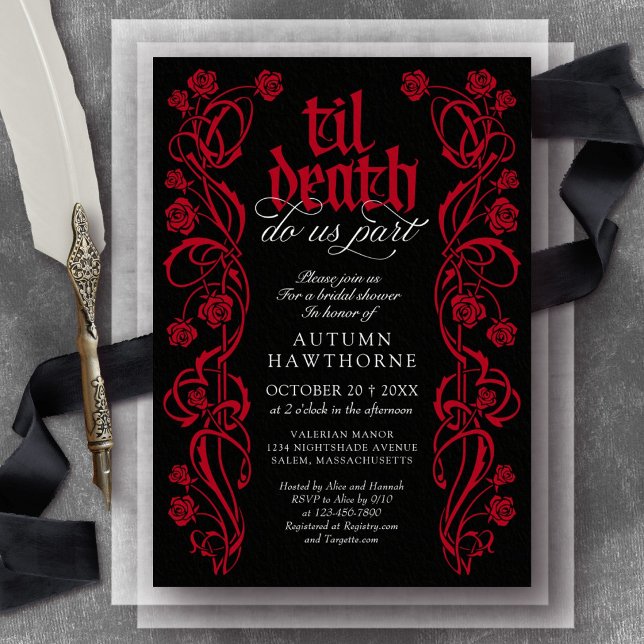 Gothic Til Death Bridal Shower Invitation (Creator Uploaded)