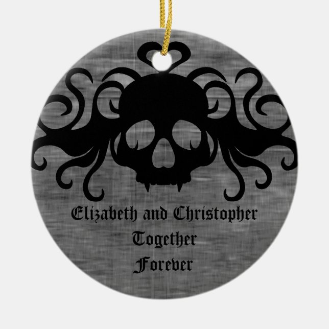 Gothic Together Forever Ceramic Ornament (Front)