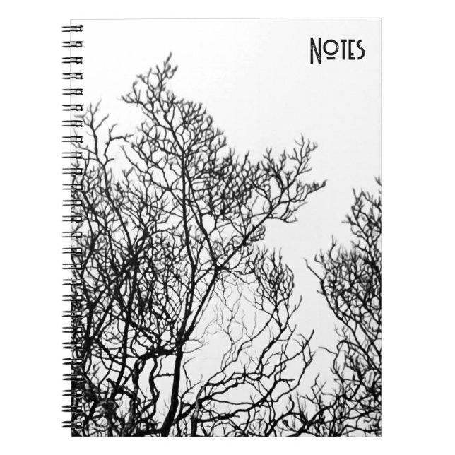Gothic Tree Black and White Notebook (Front)