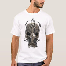 Gothic Tribal Skull Print T-Shirt