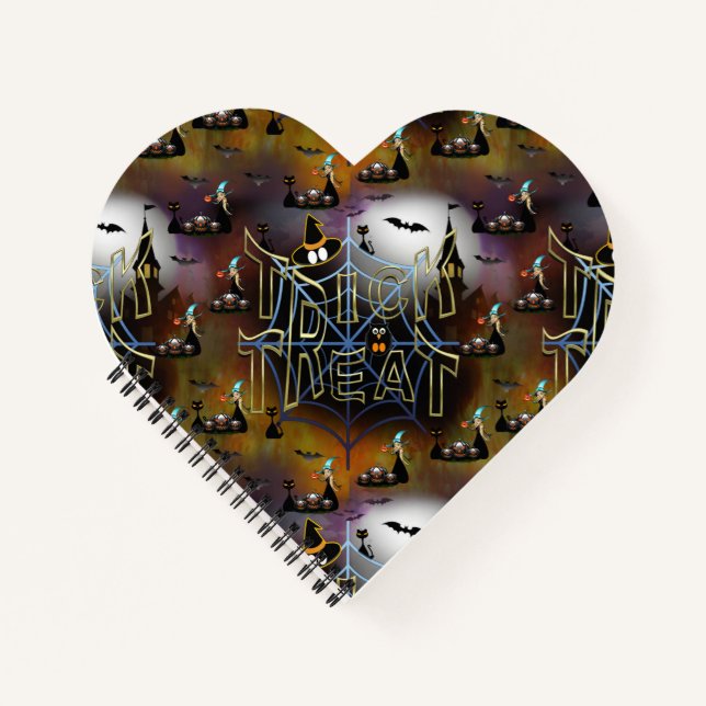 Gothic trick-or-treat spiderweb repeat notebook (Front)