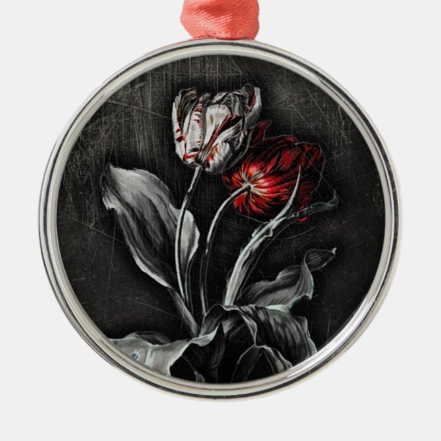 Gothic Tulips Metal Ornament (Front)