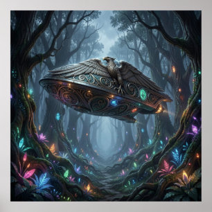 Gothic Twilight Landscape with Ethereal Pelasgian Poster