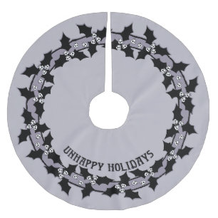 Gothic Unhappy Holidays Wreath Brushed Polyester Tree Skirt