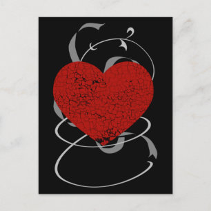 Gothic Valentine Broken Heart Postcard