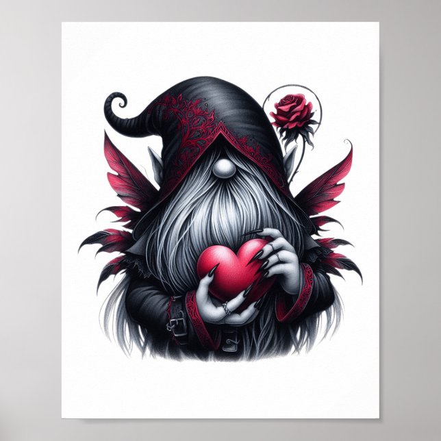 Gothic Valentine Gnome  Poster (Front)