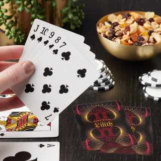 Gothic Valentine Gold Hearts Dark Arts Playing Cards