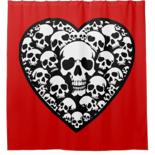 gothic valentines black heart skull 