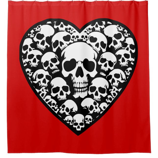 gothic valentines black heart skull  (Front)