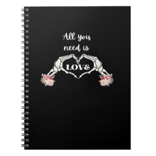 Gothic Valentines Classic - Skeleton Hands Heart Notebook