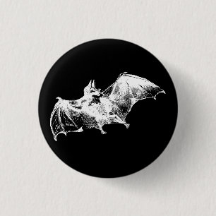 GOTHIC VAMPIRE BAT 1 INCH ROUND BUTTON
