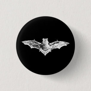 GOTHIC VAMPIRE BAT 1 INCH ROUND BUTTON