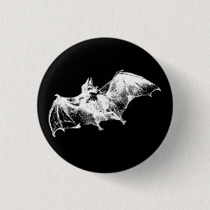 GOTHIC VAMPIRE BAT 1 INCH ROUND BUTTON