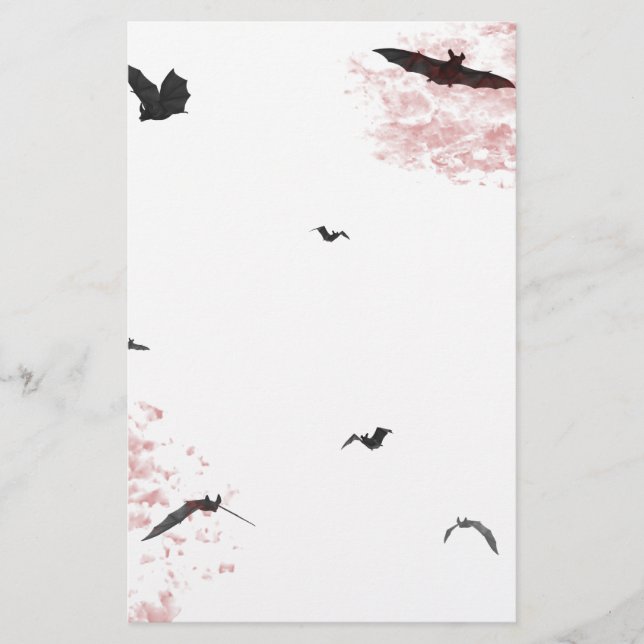Gothic Vampire Bat Stationery (Front)