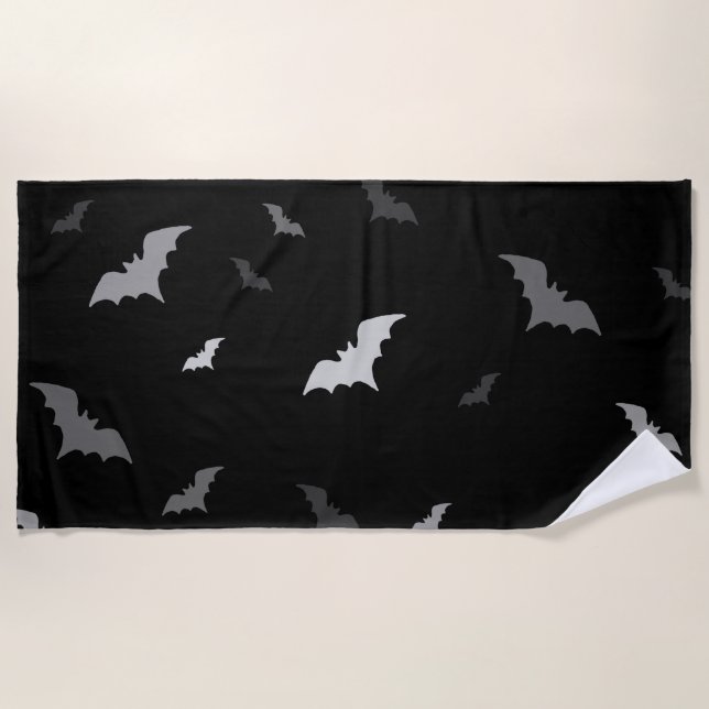 🦇 Gothic Vampire Bats Beach Towel (Front)