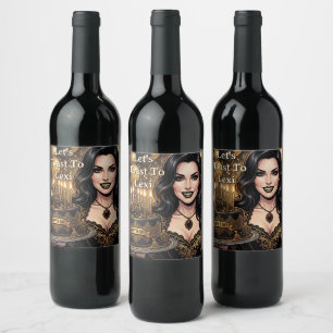 Gothic Vampire Birthday Party   Let's Toast Wine Label