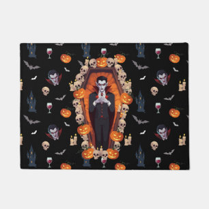 🦇 Gothic Vampire Black Doormat 🖤🎃