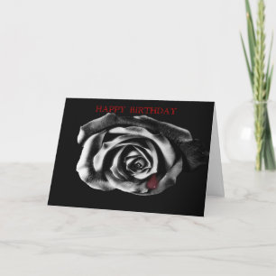 Gothic Vampire Black rose  Birthday card