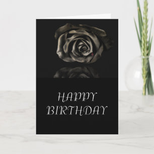 Gothic Vampire Black rose happy birthday Card