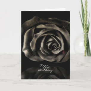 Gothic Vampire Black rose happy birthday Card