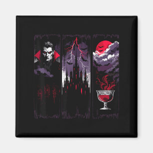 Gothic Vampire Castle Horror Halloween Night Magnet