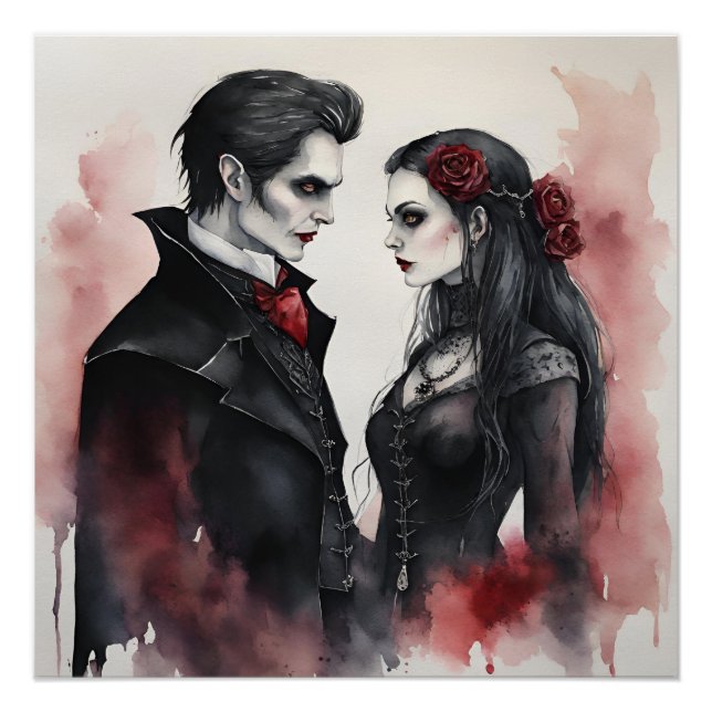 Gothic Vampire Couple Poster (Front)