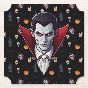 🧛♂️ Gothic Vampire Halloween Black Coaster 🎃🖤