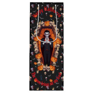 🧛♂️ Gothic Vampire Halloween Black Gift Bag 🎃🖤