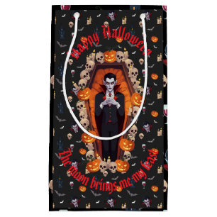 🧛♂️ Gothic Vampire Halloween Black Gift Bag 🎃🖤