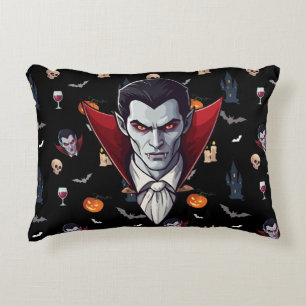 🧛♂️ Gothic Vampire Halloween Black Pillow 🎃🖤