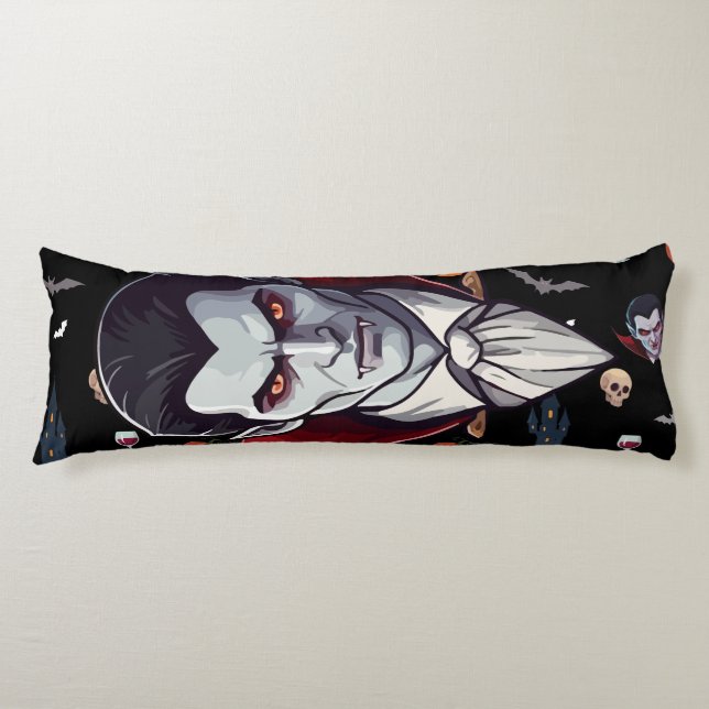 🧛‍♂️ Gothic Vampire Halloween Black Pillow 🎃🖤 (Front)