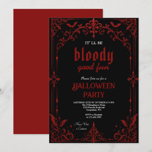 Gothic Vampire Halloween Party Invitation