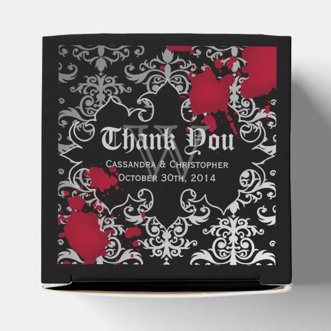 Gothic vampire Halloween wedding favour thank you Favor Box (Top)