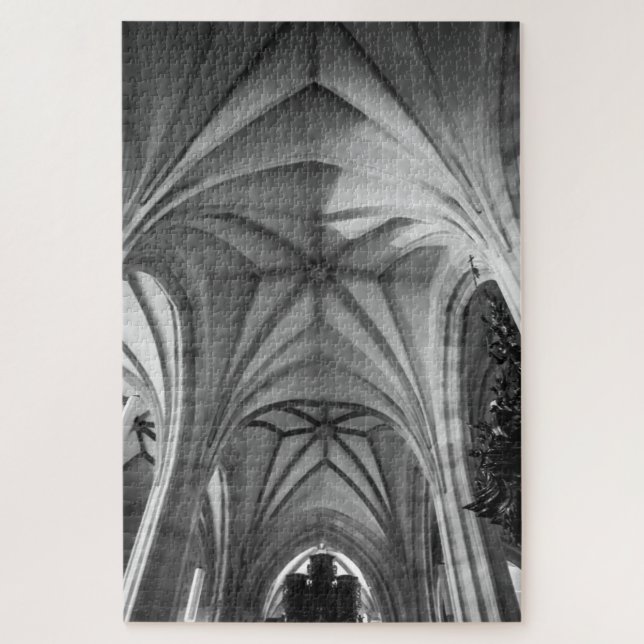 Gothic vaults cathedral ceiling  jigsaw puzzle (Vertical)