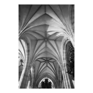 Gothic vaults cathedral ceiling photo print