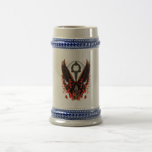 Gothic Velvet Bow Key with Wings & Moon Beer Stein