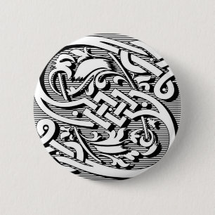 Gothic victorian celtic renaissance monogram S 2 Inch Round Button