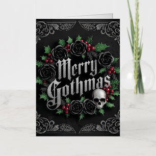 Gothic Victorian Christmas Design - Dark Elegance Foil Holiday Card