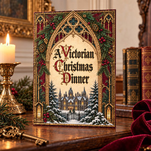 Gothic Victorian Christmas Dinner Invitation