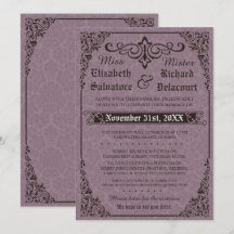 Gothic Victorian Damask Wedding Invitation