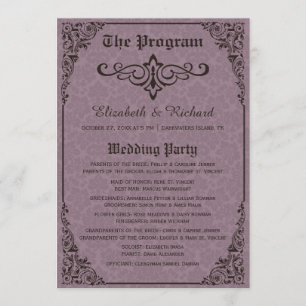 Gothic Victorian Damask Wedding Programs