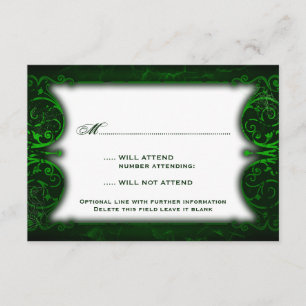 Gothic Victorian Ghoulish Green RSVP Card