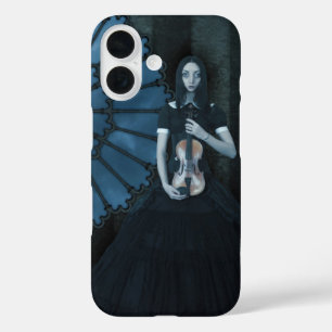 Gothic Victorian Girl Holding Violin Dark Fantasy  iPhone 16 Case