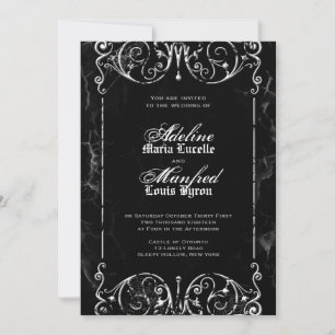Gothic Victorian Halloween Wedding Invitations