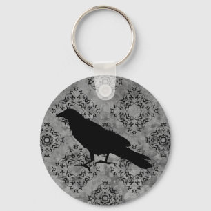 Gothic Victorian raven elegant Keychain