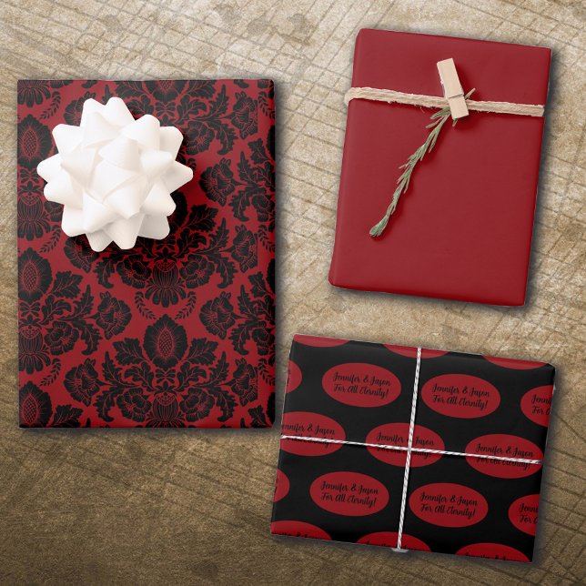 Gothic Victorian Red & Black  Wrapping Paper Sheet (Creator Uploaded)
