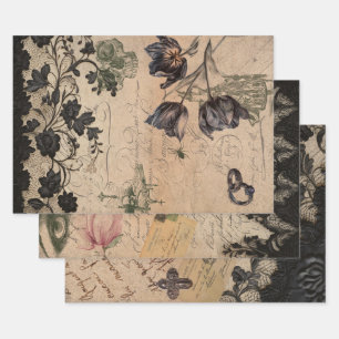 Gothic Victorian Shabby Chic Mix Wrapping Paper Sheet