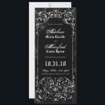 Gothic Victorian Spooky Black Save the Date<br><div class="desc">These skinny, gothic victorian black and white save the date wedding announcements are perfect for Halloween weddings, with an ornate, old-fashioned swirly frame, cracked with age, covered in spooky cobwebs, against a lightly textured, moody black background with crackling lightning. The text is a combination of grunge script, classic easy to...</div>
