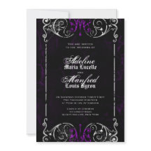 Gothic Victorian Spooky Purple Wedding Invite